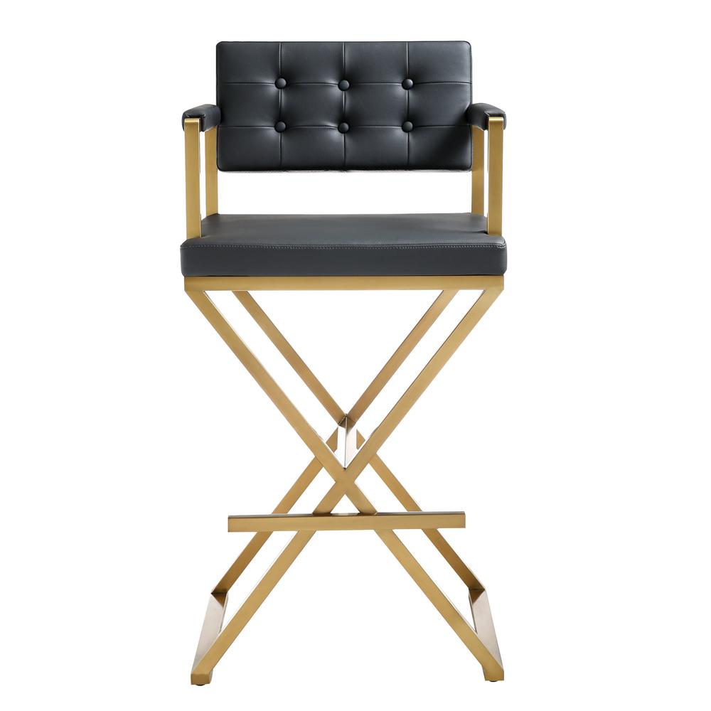 Director Black Gold Steel Barstool. Picture 2