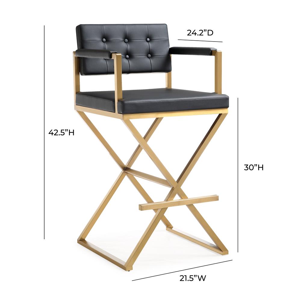 Director Black Gold Steel Barstool. Picture 9
