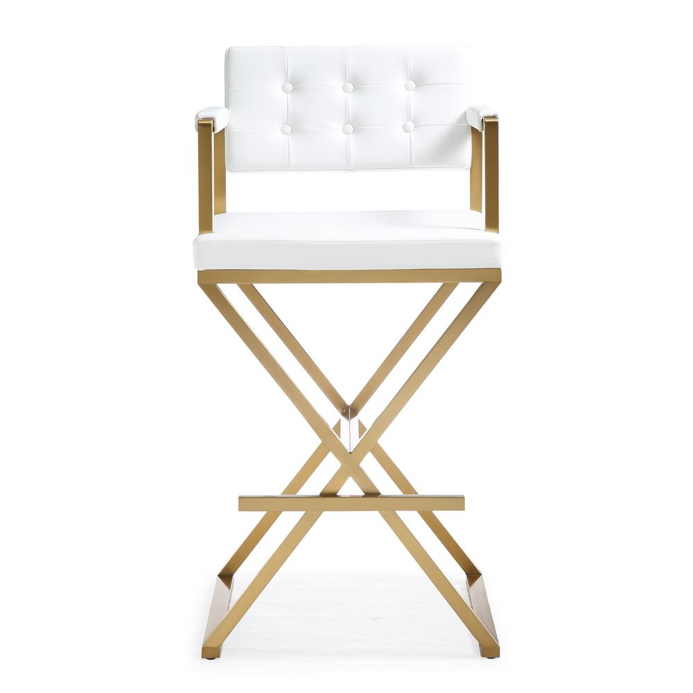 Director White Gold Steel Barstool. Picture 2