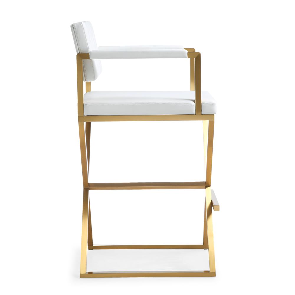 Director White Gold Steel Barstool. Picture 3