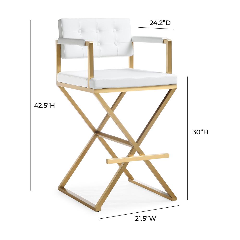 Director White Gold Steel Barstool. Picture 9