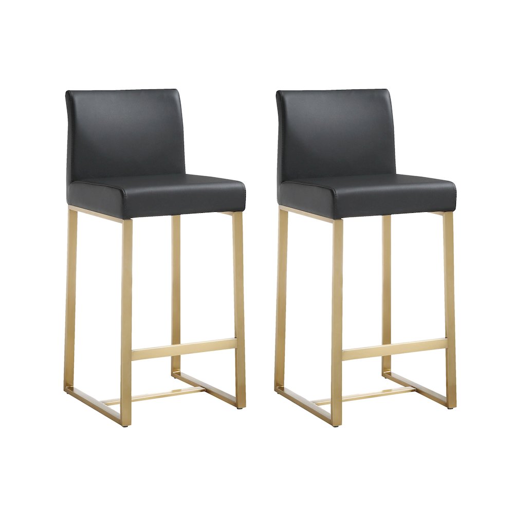 Denmark Black Gold Steel Counter Stool - Set of 2. Picture 1