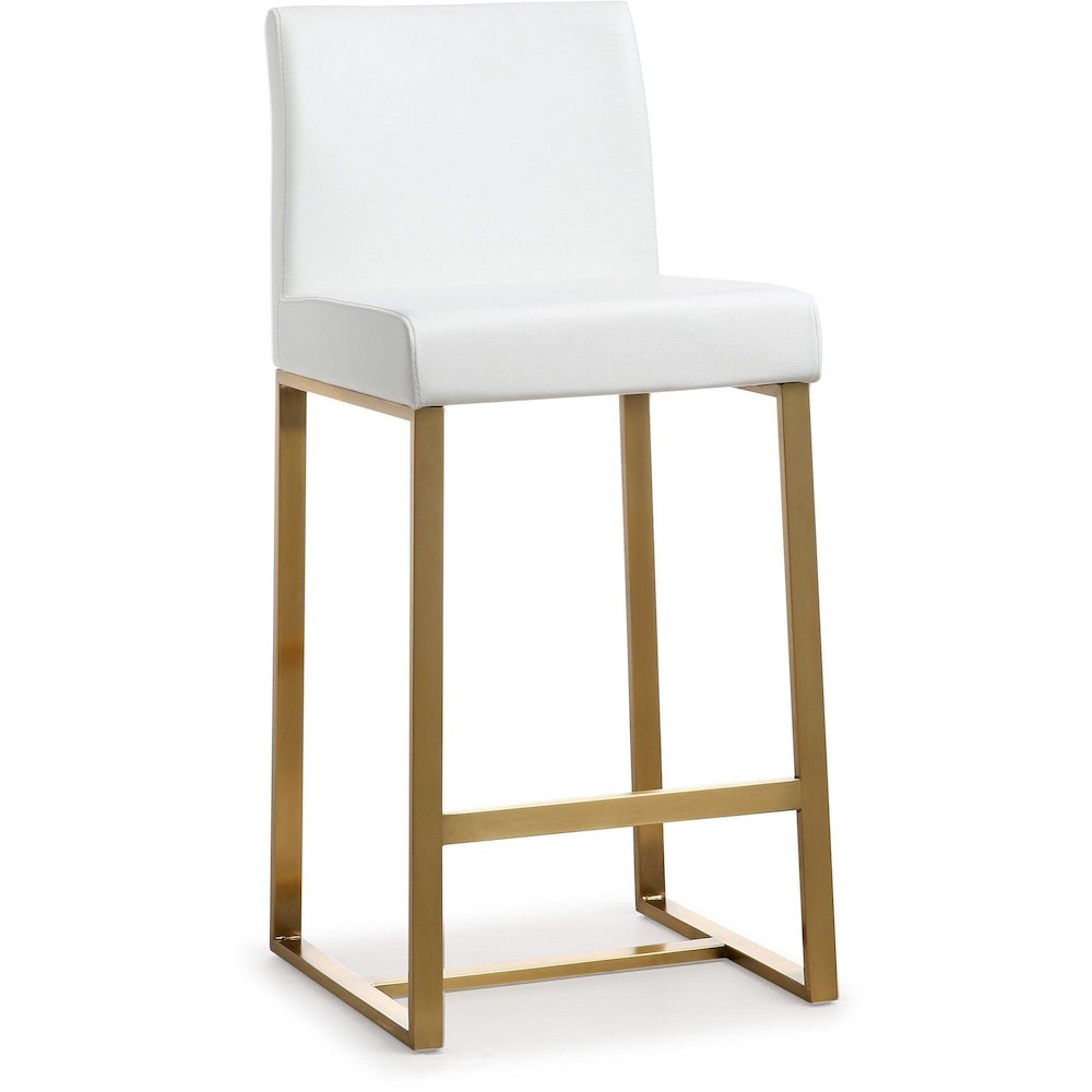 Denmark White Gold Steel Counter Stool - Set of 2. Picture 2
