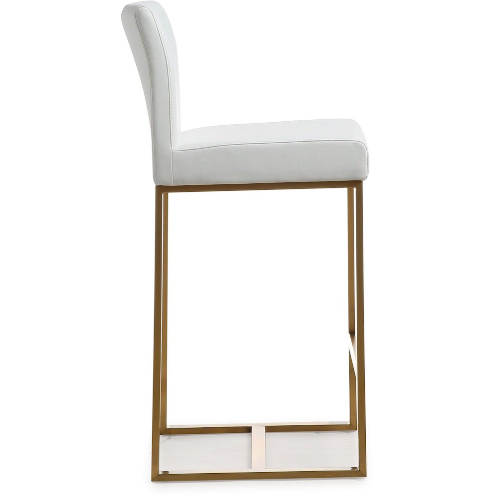 Denmark White Gold Steel Counter Stool - Set of 2. Picture 4