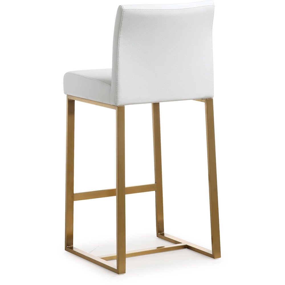 Denmark White Gold Steel Counter Stool - Set of 2. Picture 5