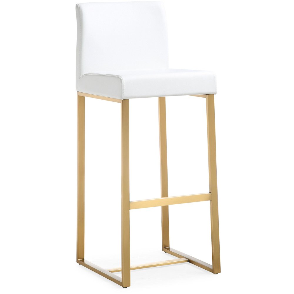 Denmark White Gold Steel Barstool - Set of 2. Picture 3
