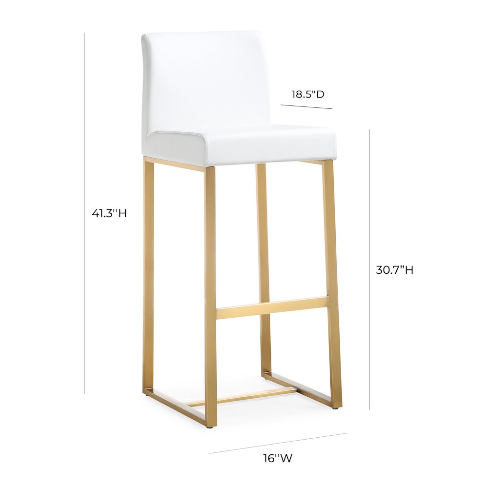 Denmark White Gold Steel Barstool - Set of 2. Picture 9