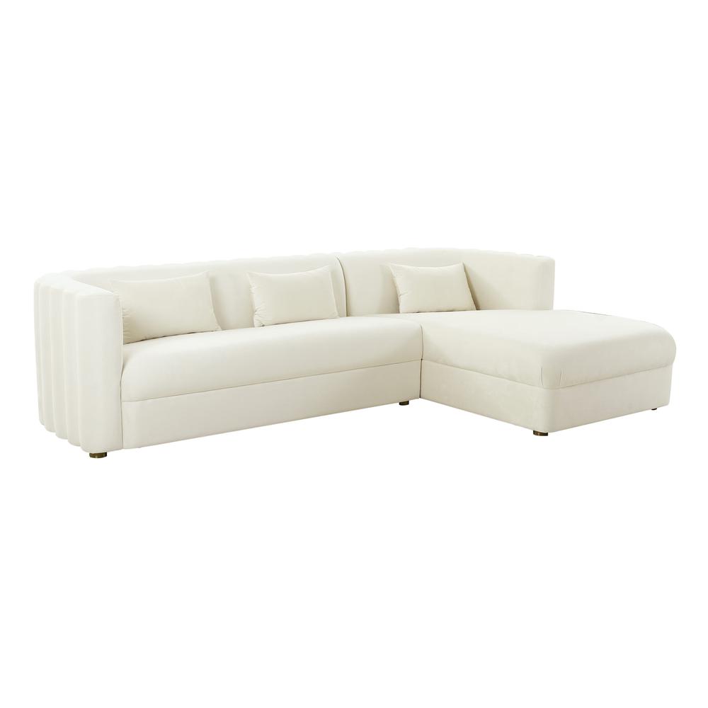 Callie Cream Velvet Sectional - RAF. Picture 2