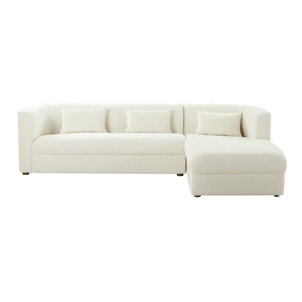 Callie Cream Velvet Sectional - RAF. Picture 3