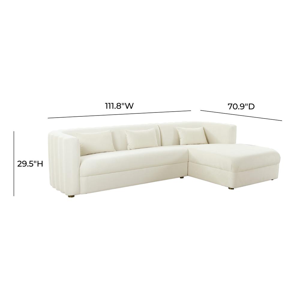 Callie Cream Velvet Sectional - RAF. Picture 6