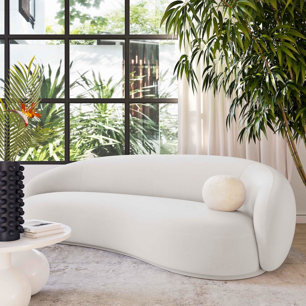Kendall Cream Velvet Sofa. Picture 2