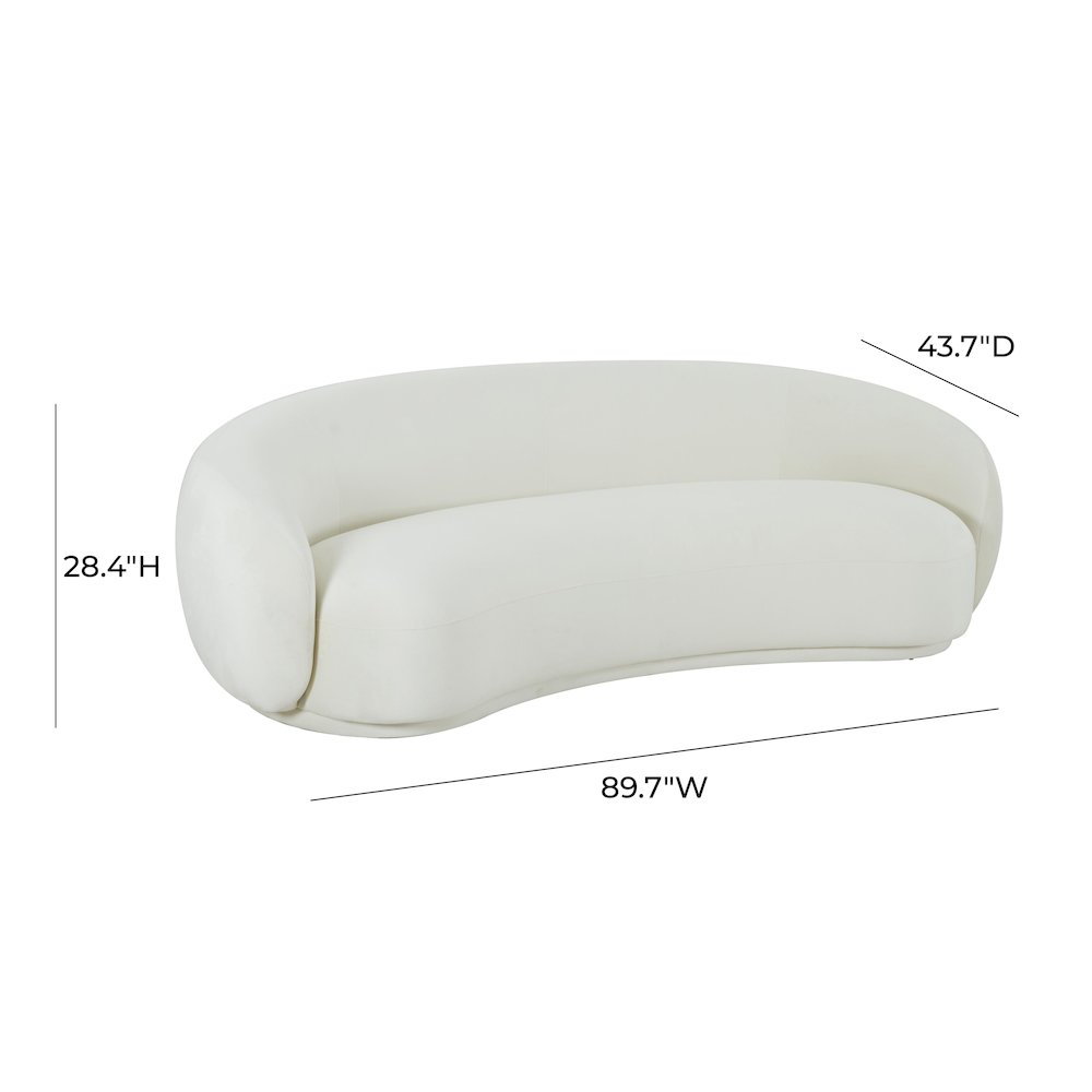 Kendall Cream Velvet Sofa. Picture 6