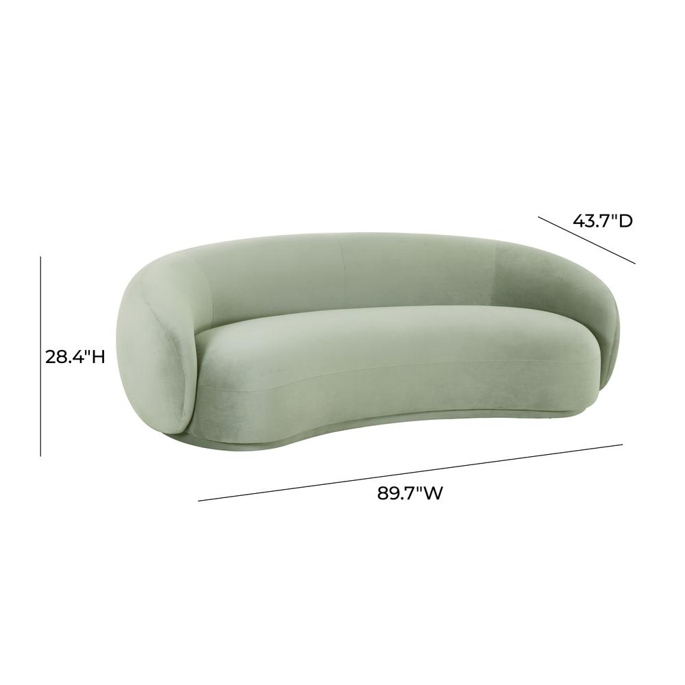 Kendall Moss Green Velvet Sofa. Picture 6