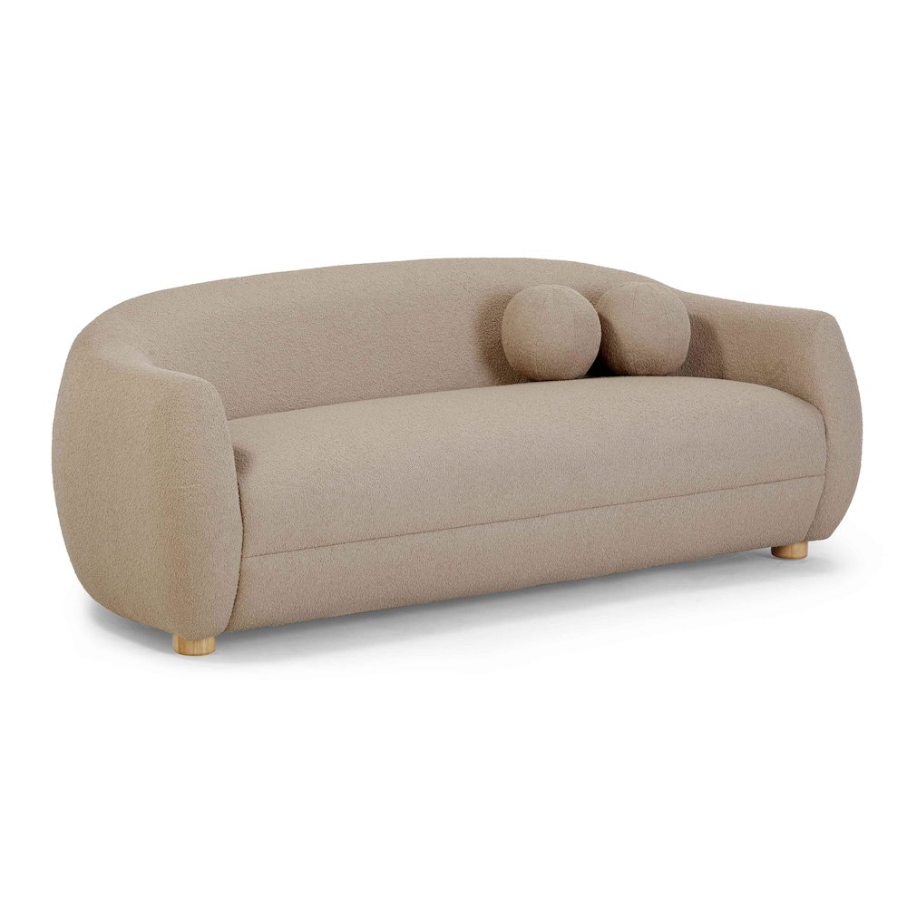 Judy Light Brown Boucle Sofa. Picture 1