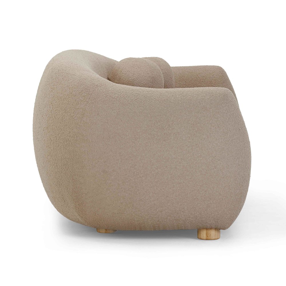 Judy Light Brown Boucle Sofa. Picture 4