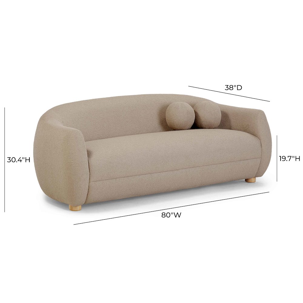 Judy Light Brown Boucle Sofa. Picture 8