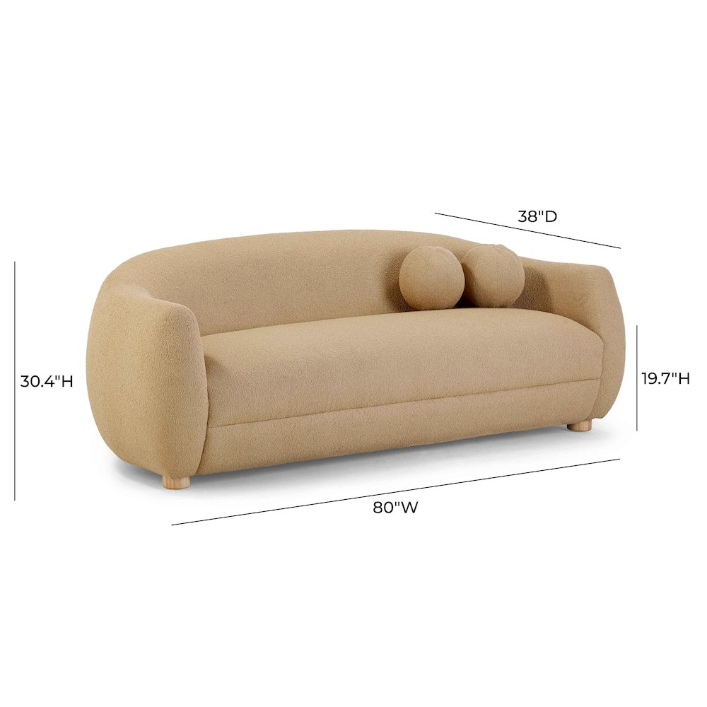 Judy Honey Boucle Sofa. Picture 7