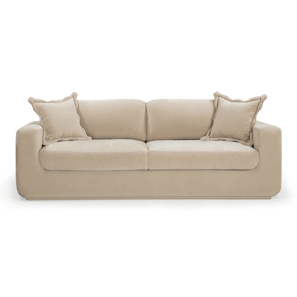 Miri Sand Upcycled Washed Velvet Sofa. Picture 2
