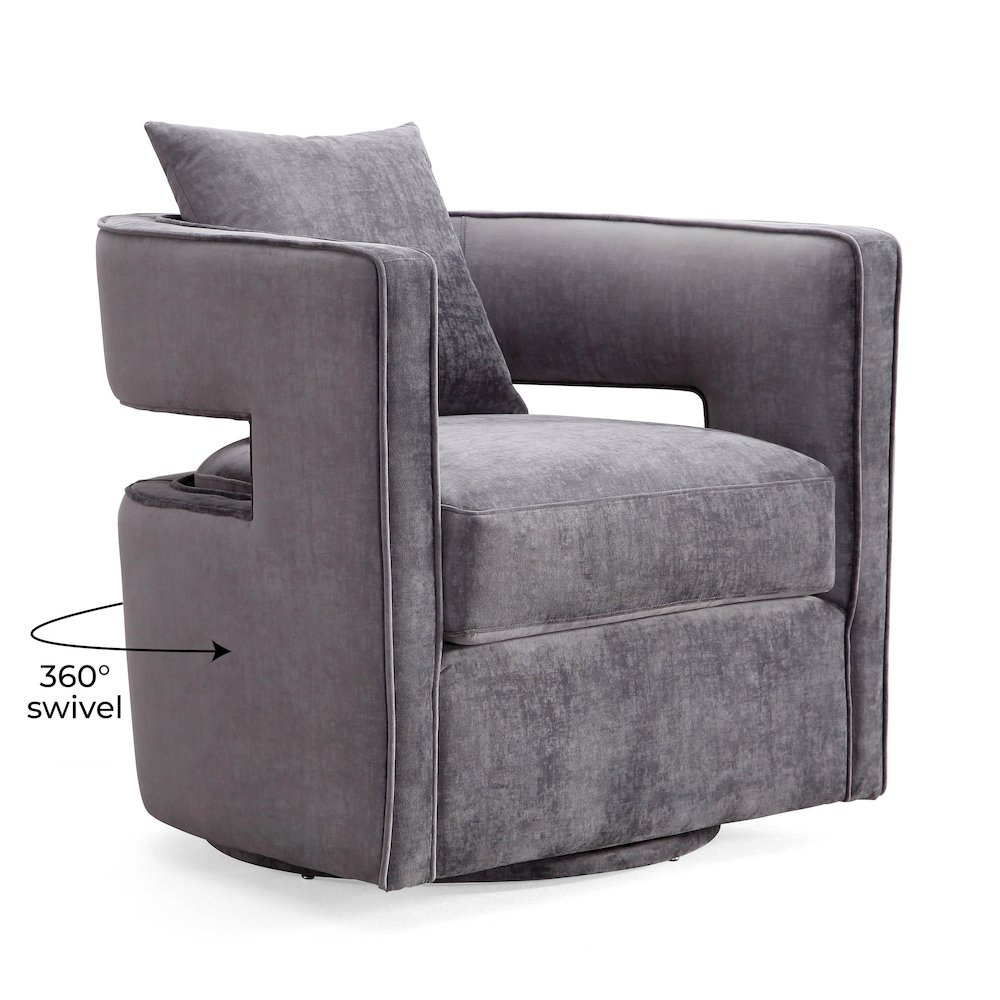 Kennedy Grey Swivel Chair. Picture 6