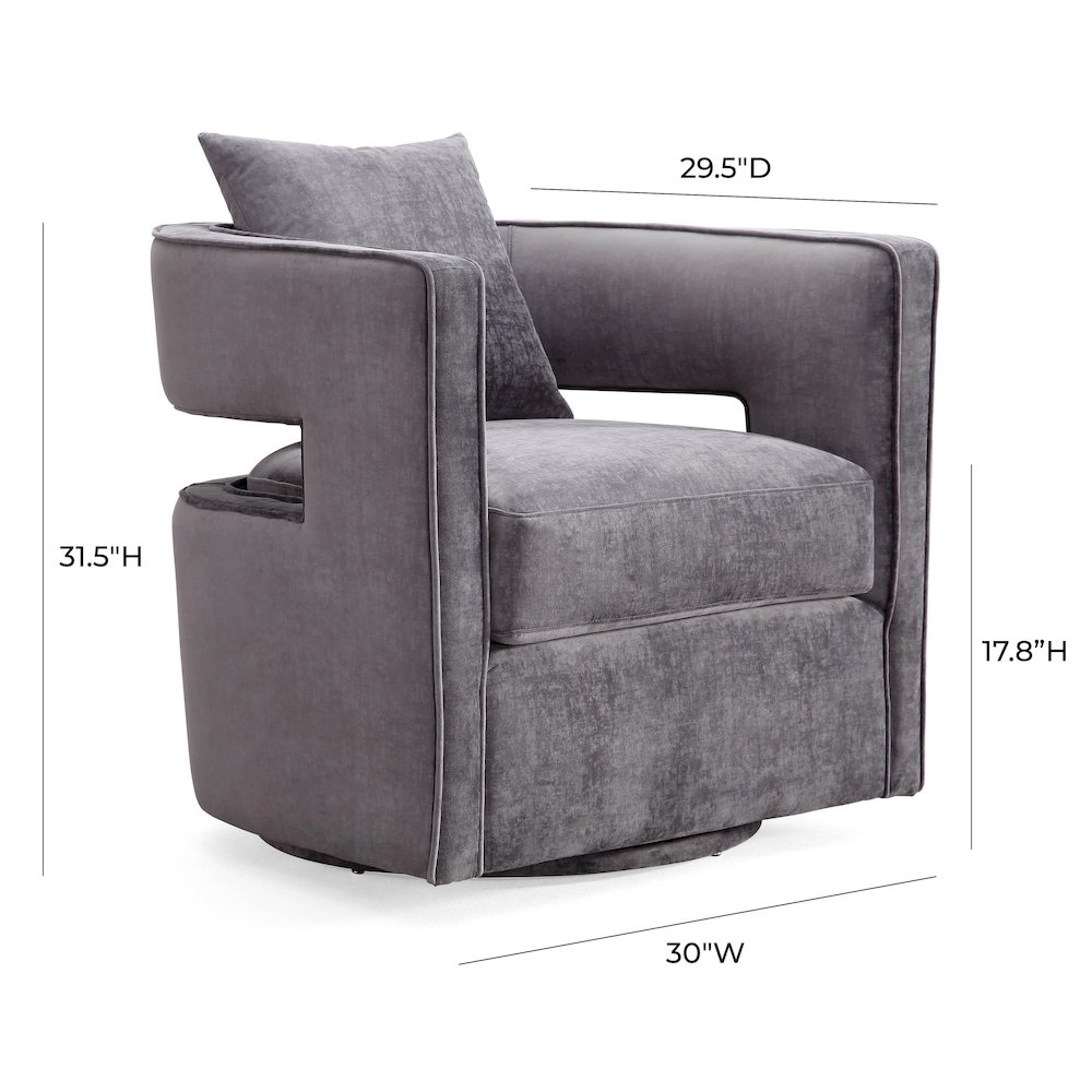 Kennedy Grey Swivel Chair. Picture 7