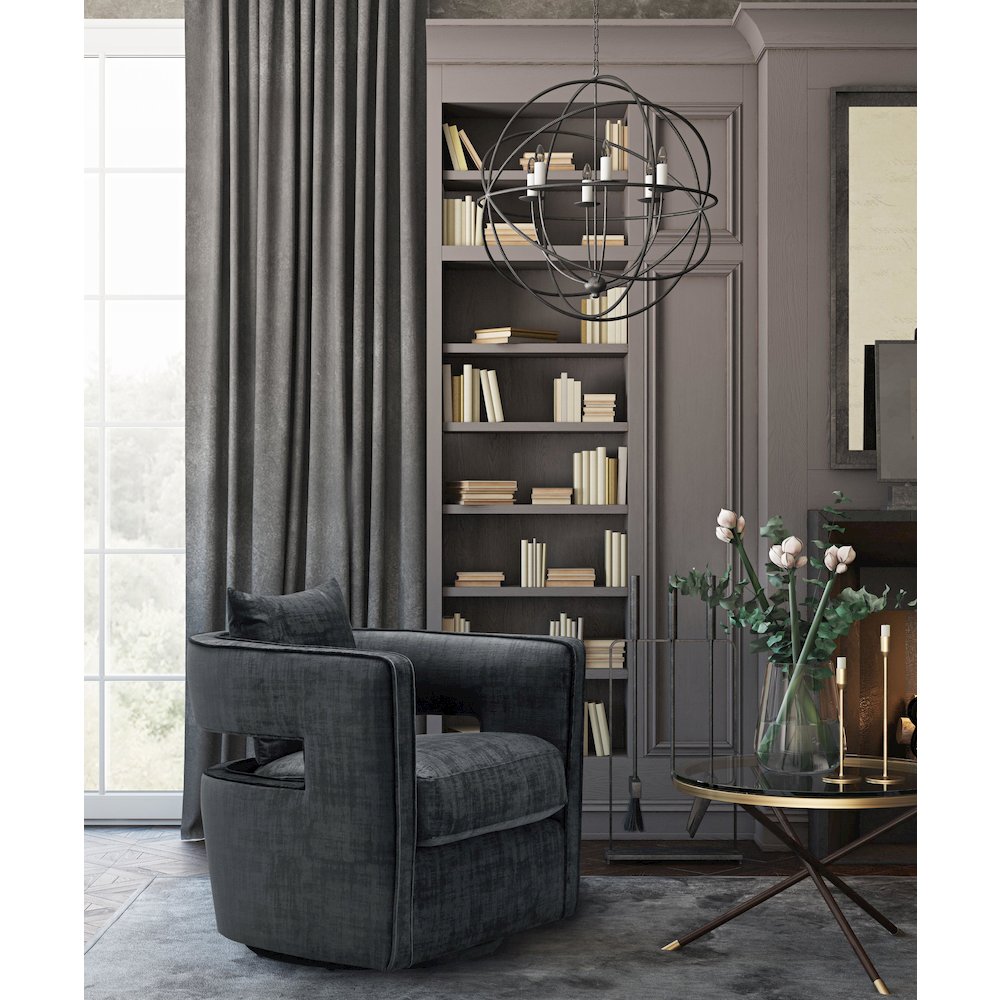Kennedy Black Swivel Chair. Picture 6