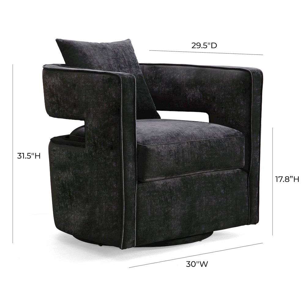 Kennedy Black Swivel Chair. Picture 7