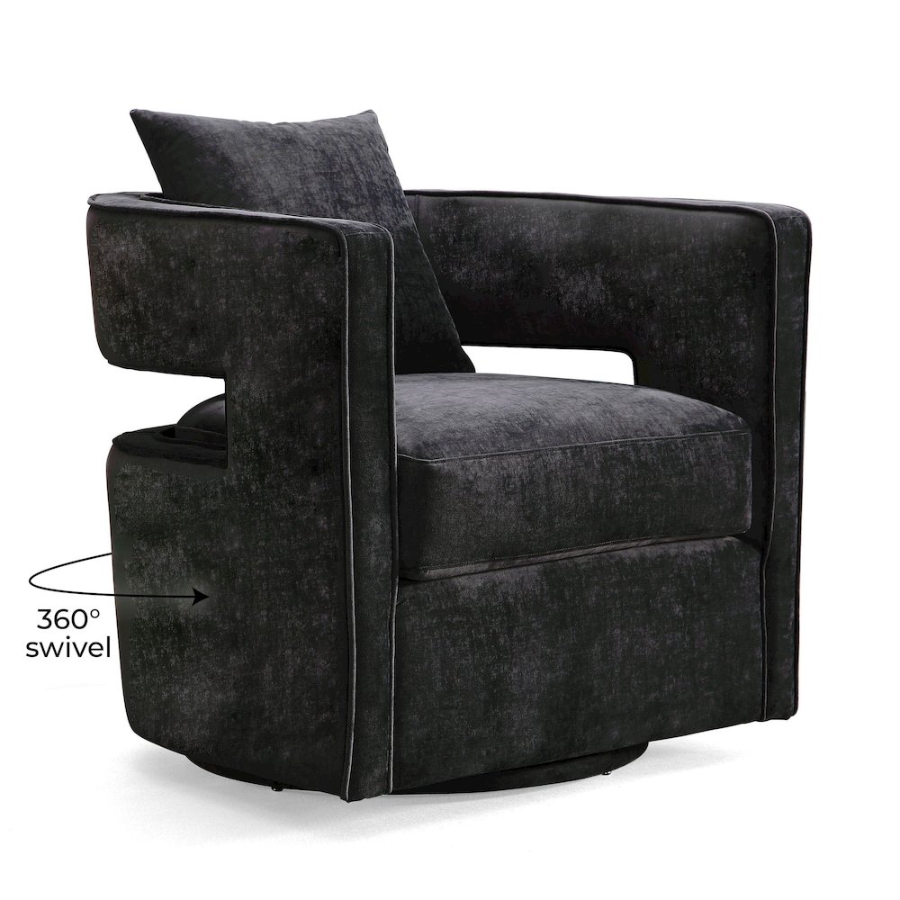 Kennedy Black Swivel Chair. Picture 8