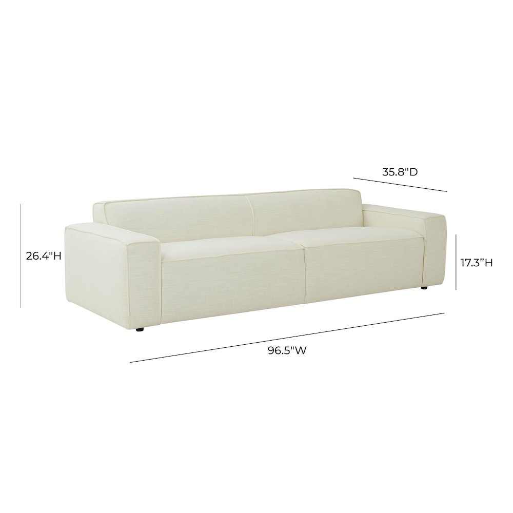 Olafur Cream Linen Sofa. Picture 6