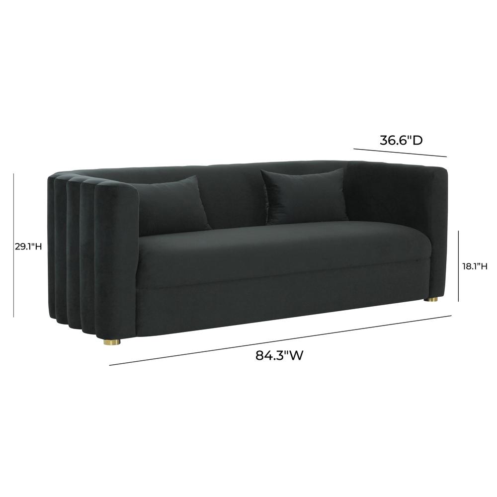 Callie Black Velvet Sofa. Picture 8