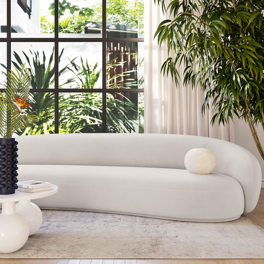Kendall Cream Velvet 120" Sofa. Picture 2