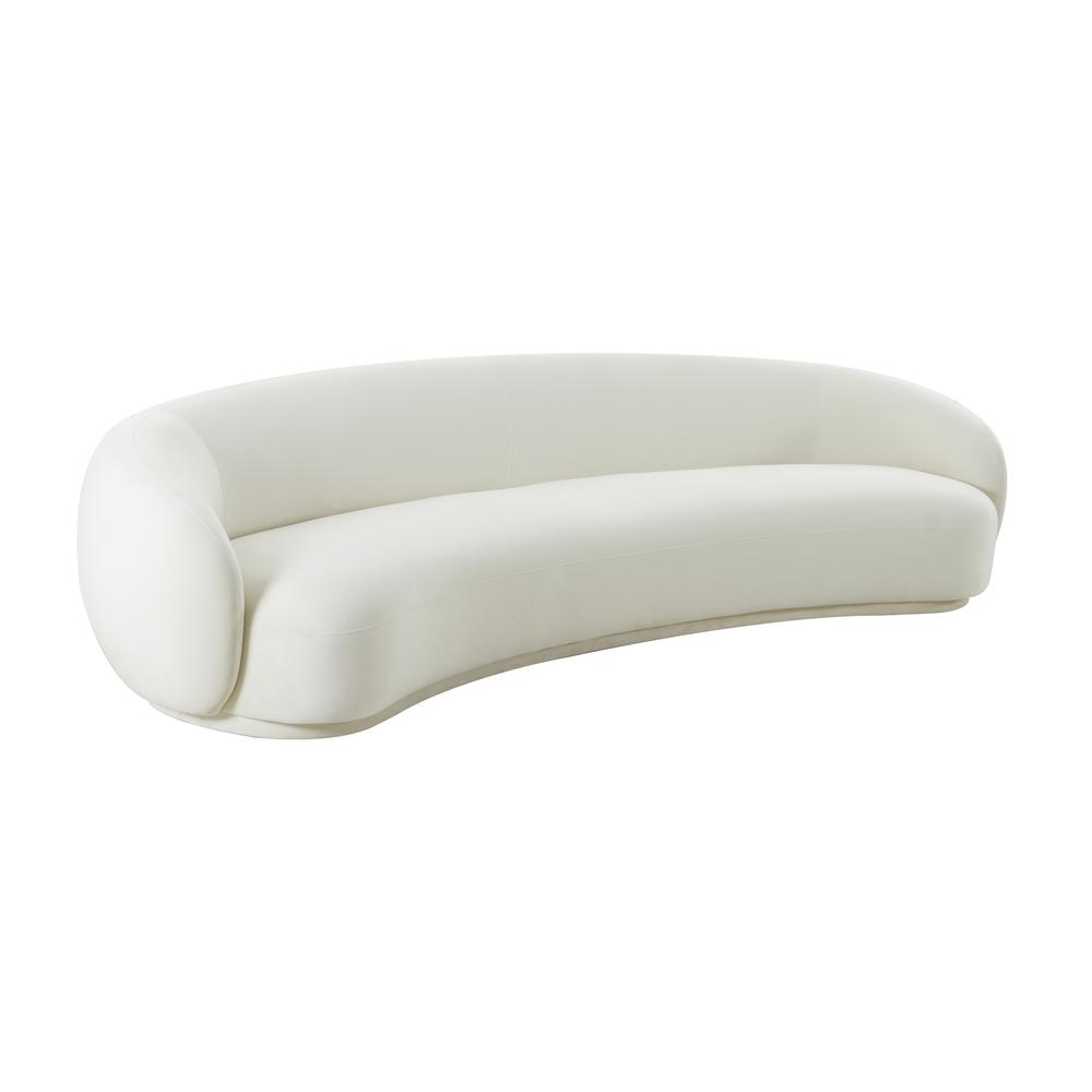 Kendall Cream Velvet 120" Sofa. Picture 1