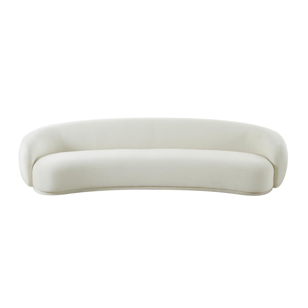 Kendall Cream Velvet 120" Sofa. Picture 3