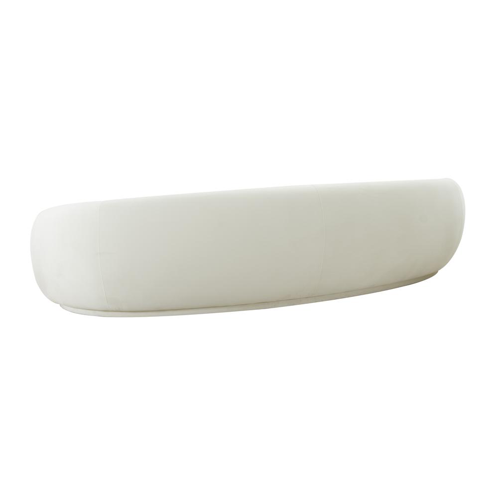 Kendall Cream Velvet 120" Sofa. Picture 4