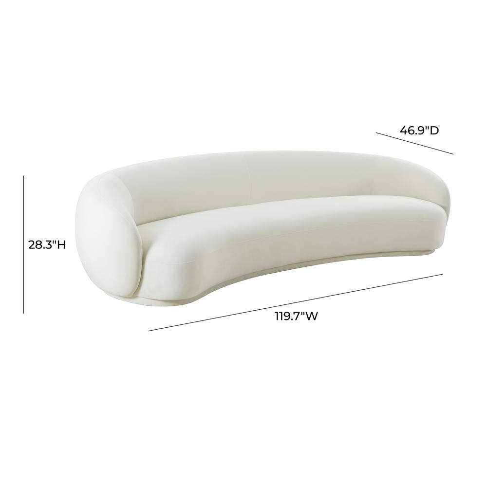 Kendall Cream Velvet 120" Sofa. Picture 6