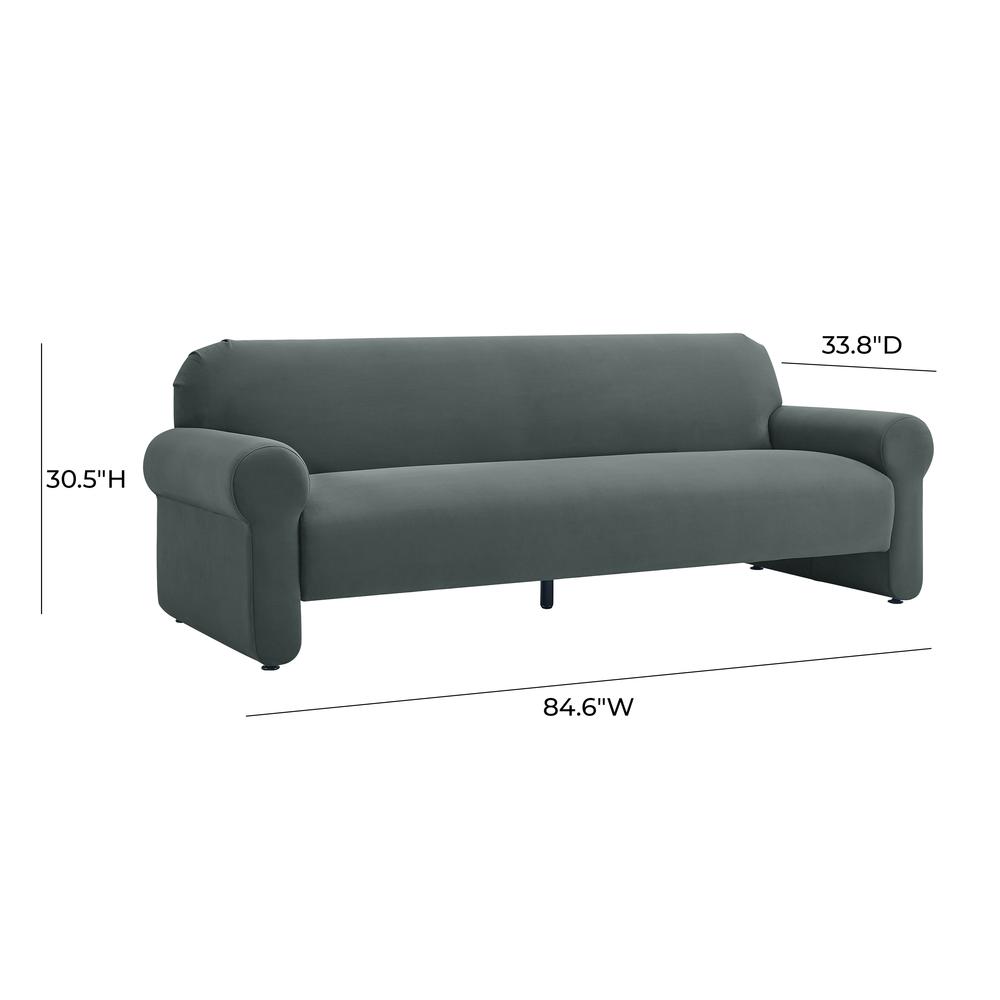 Keelee Grey 84" Velvet Sofa. Picture 8