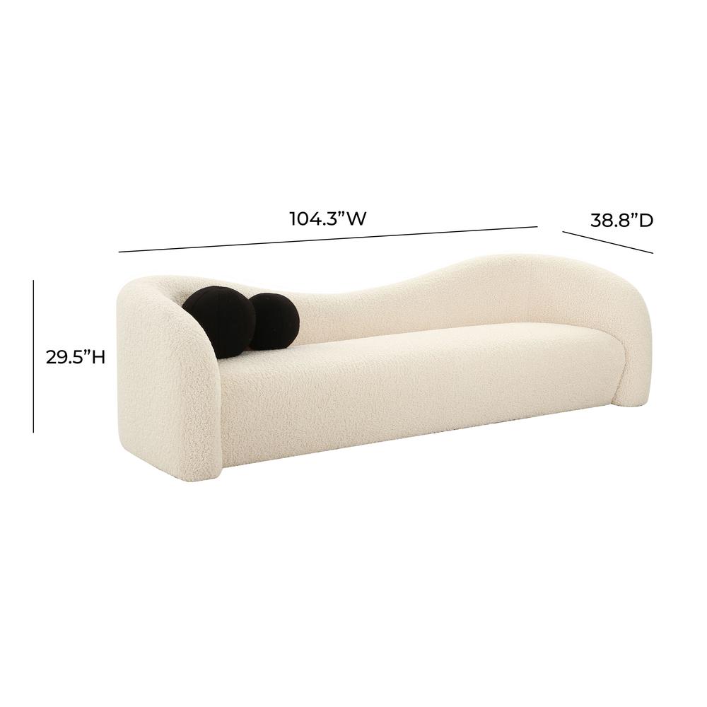 Leonie Beige Faux Shearling Sofa. Picture 3
