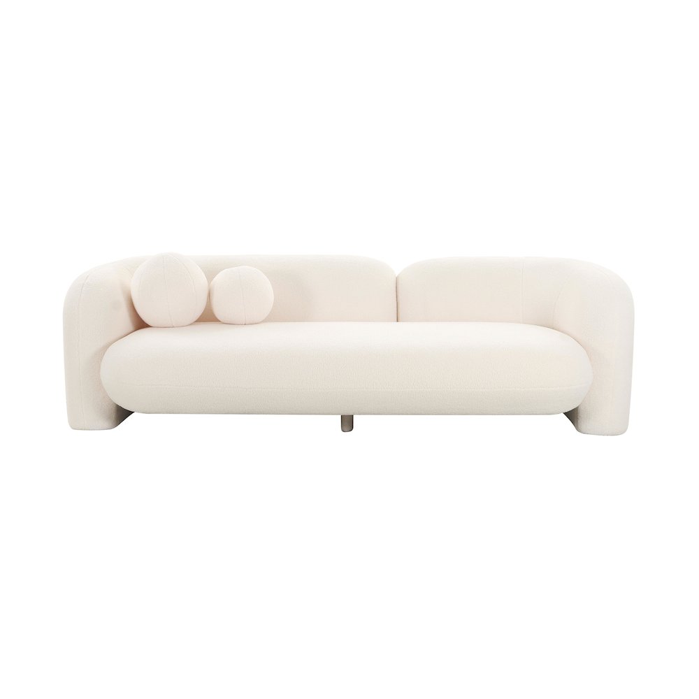Amelie Cream Faux Fur Sofa. Picture 3