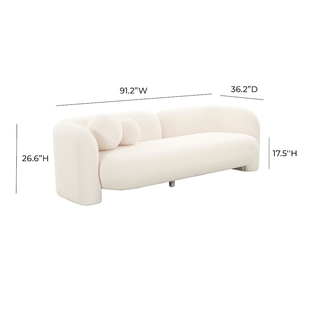 Amelie Cream Faux Fur Sofa. Picture 6