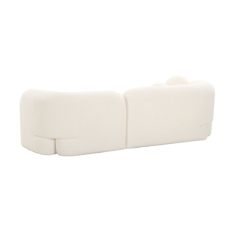 Beige Fluffy Round Couch For 6 With Faux Fur And Pillows, Modern Sofa Style. Picture 6
