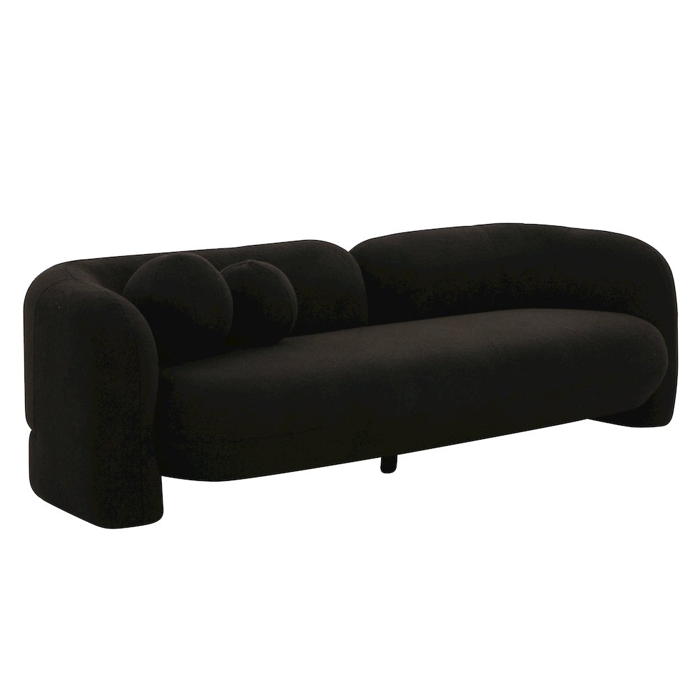 Amelie Black Faux Fur Sofa. Picture 1
