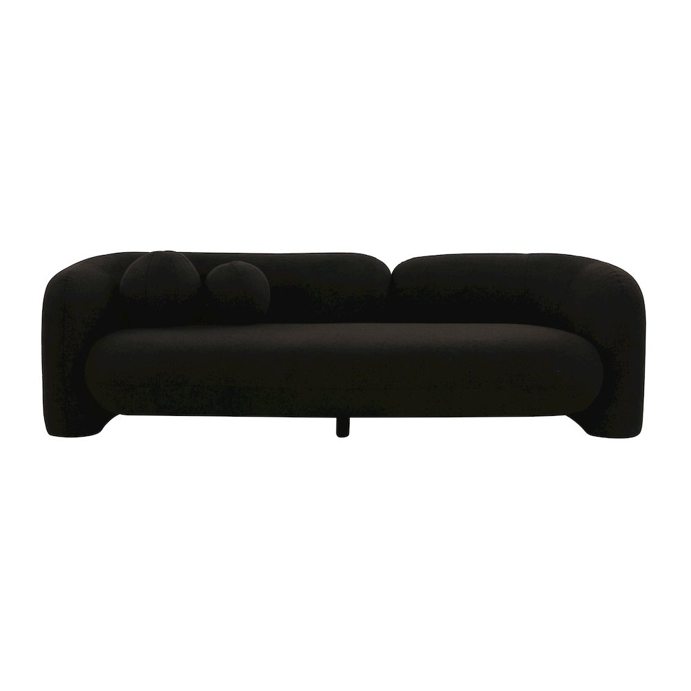 Amelie Black Faux Fur Sofa. Picture 3