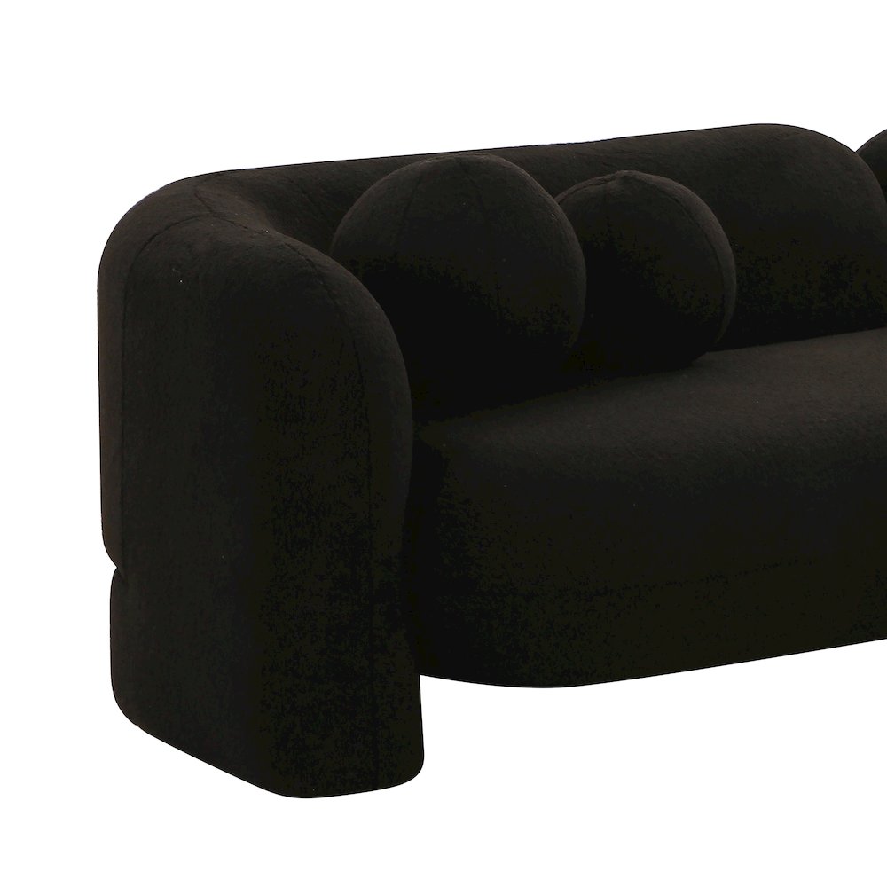 Amelie Black Faux Fur Sofa. Picture 4