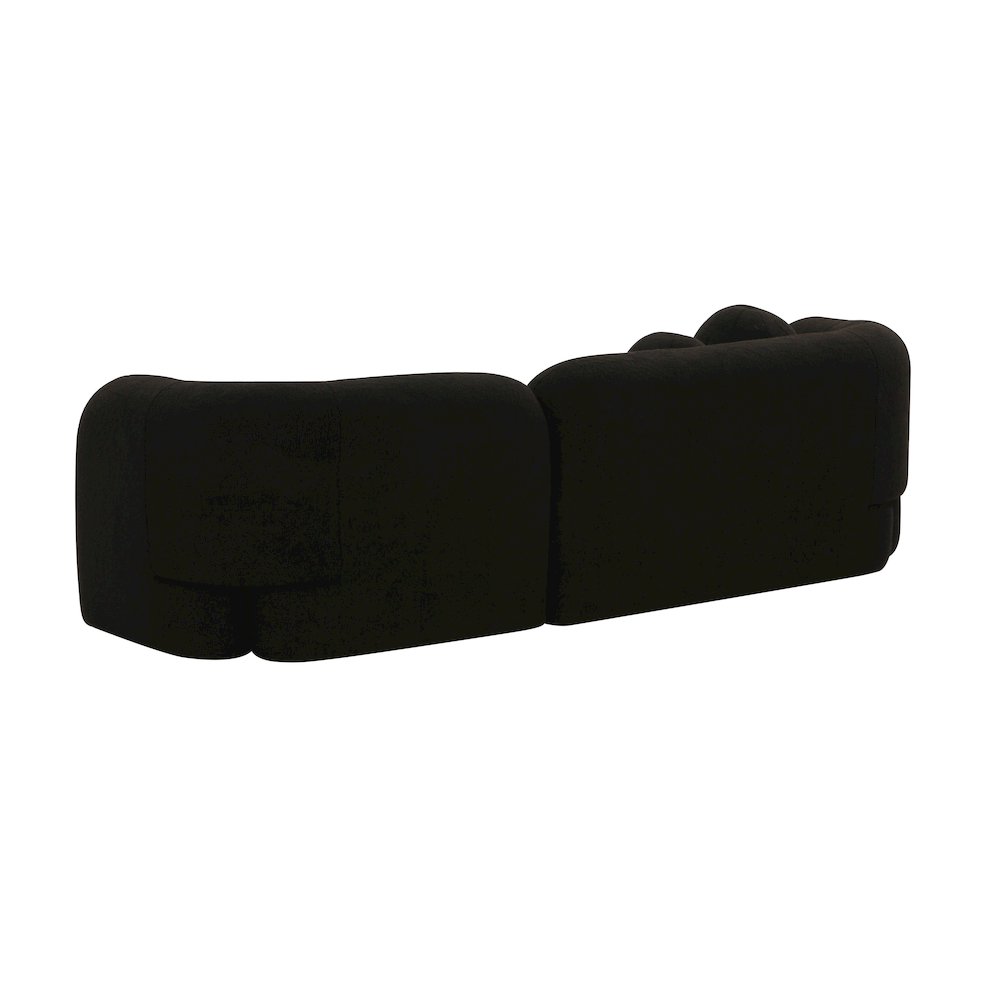 Amelie Black Faux Fur Sofa. Picture 5