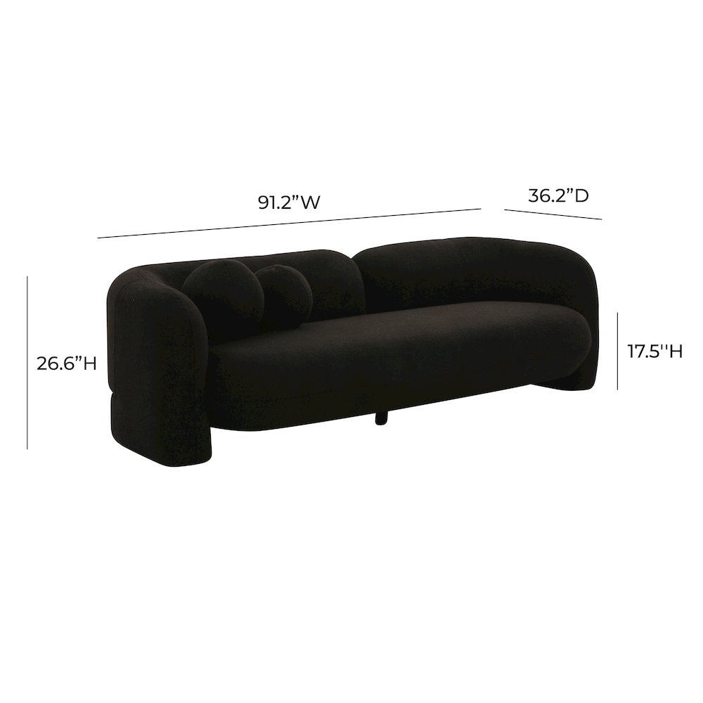 Amelie Black Faux Fur Sofa. Picture 6