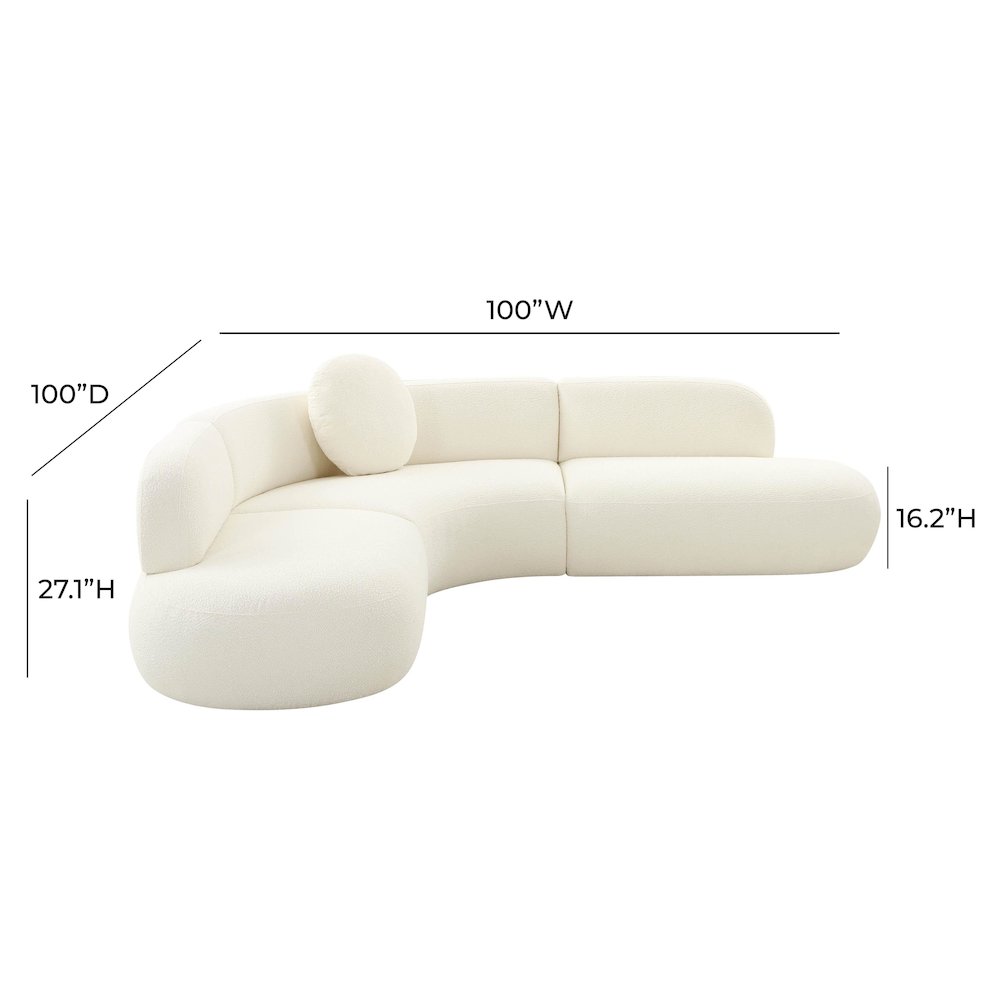 Broohah Cream Boucle Sectional. Picture 6