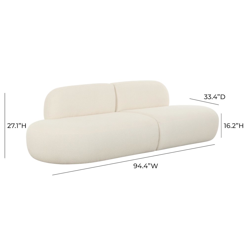 Broohah Cream Boucle Sofa. Picture 6