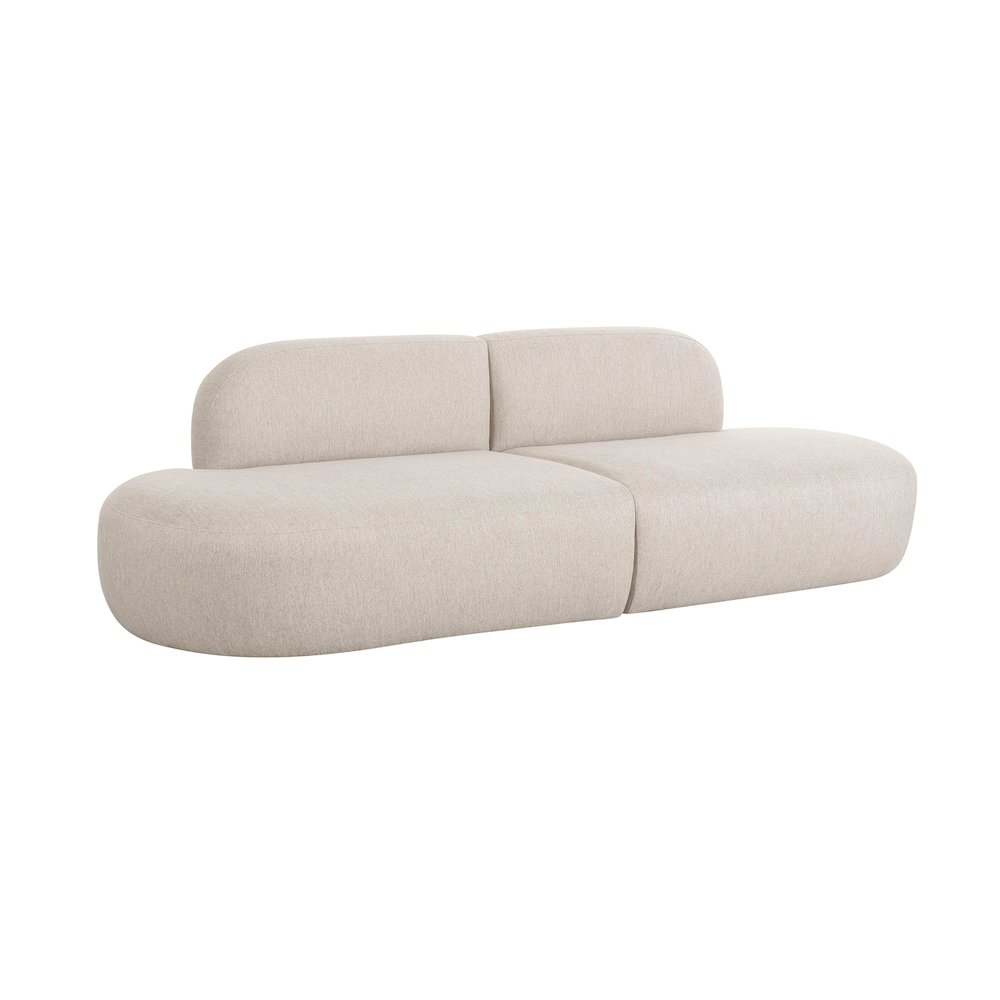 Broohah Beige Linen Sofa. Picture 1