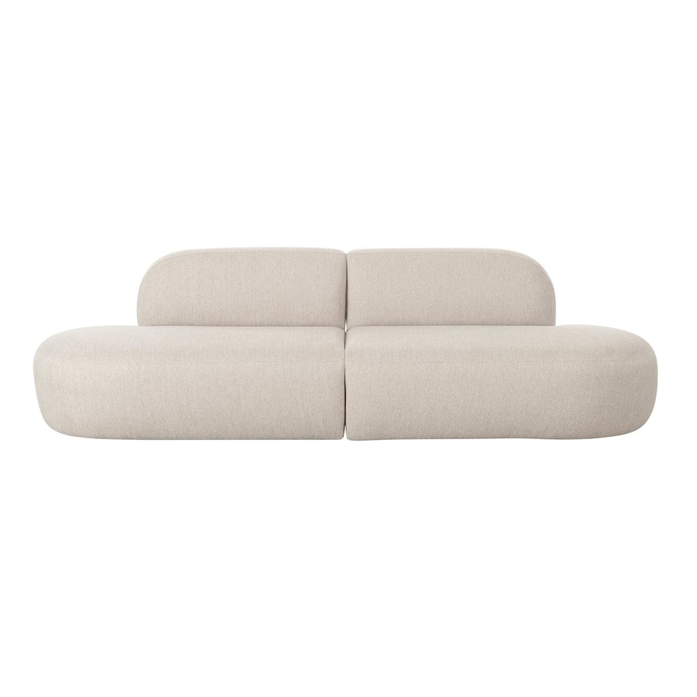 Broohah Beige Linen Sofa. Picture 3