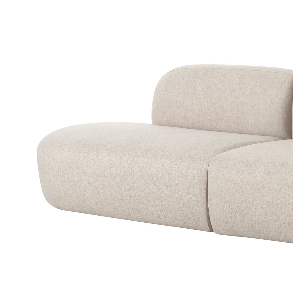 Broohah Beige Linen Sofa. Picture 5