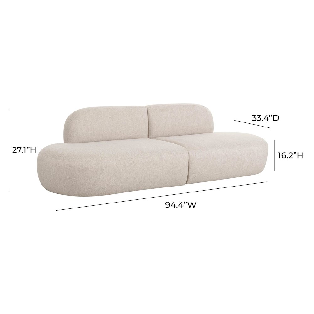 Broohah Beige Linen Sofa. Picture 6